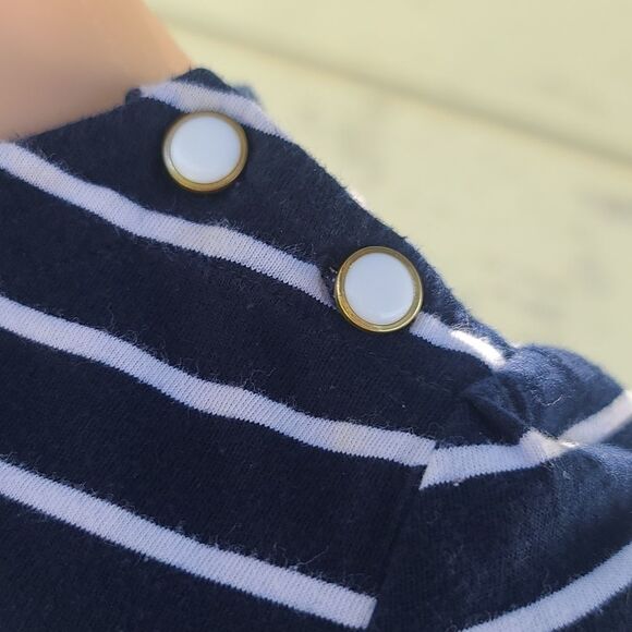 Crown & ivy navy blue stripe butterfly shirt - Picture 4 of 8